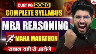 CUET PG MBA 2026 | Complete Reasoning Syllabus | Maha Marathon