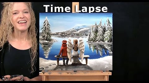 Leer hoe je "ANGEL BY YOUR SIDE" kunt tekenen en schilderen met acrylverf - Time-lapse stap-voor-...