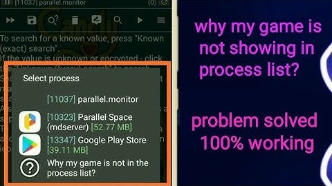 How to fix, my game is not showing in the process list of game guardian