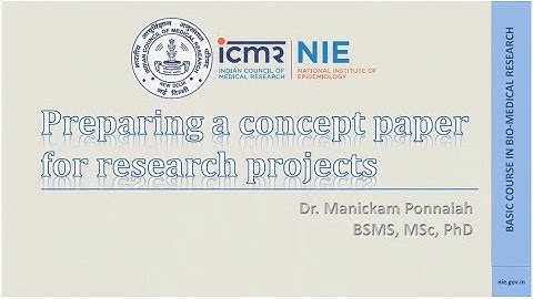 21 Preparing a concept paper for research projects