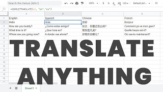 How To Translate Languages in Google Sheets From One Language Into Another?