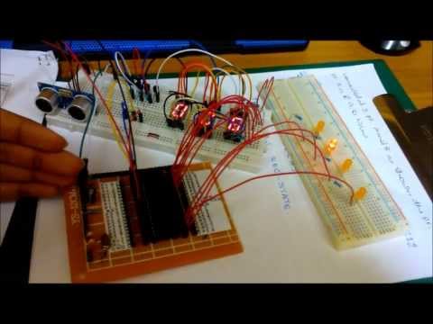 SIMPLE 8051 PROJECT ( parking sensor using ultrasonic module on breadboard) part 1