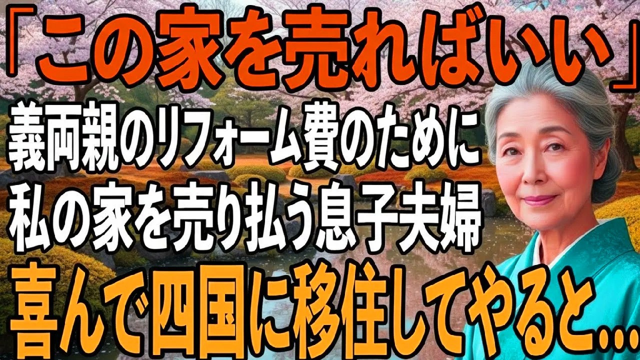 「お義母さんの家を売ればいい」義実家の建て替え費のために、私の家の売却を要求する息子夫婦→喜んで四国の豪邸に引っ越した結果…【シニアライフ】【60代以上の方へ】