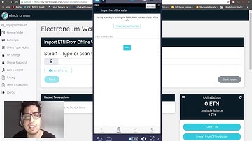 How to import electroneum offline wallet onto online wallet