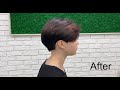 Короткая женская стрижка, круглая градация/Short women haircut