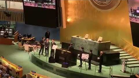BTS watching their PTD Performance standing on the stage!!😍😍😍 un united nations sdg unga new york