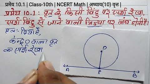 Theorem 10.1 The tangent to a circle at any point, .... Class 10 Maths Chapter- 10 Circles