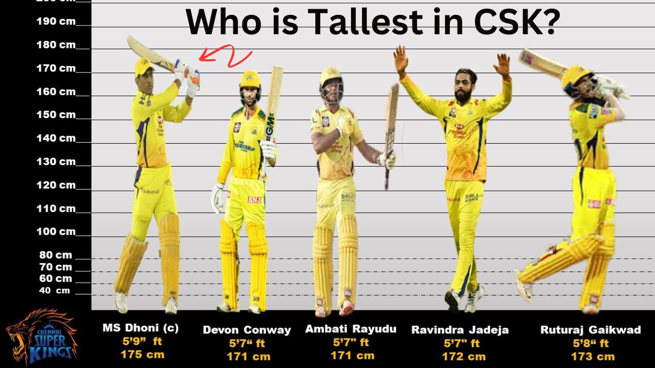 M.S.Dhoni Height Comparison With All CSK team || IPL 2023