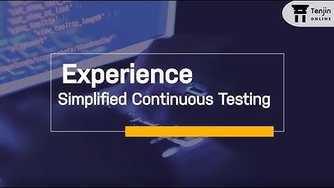 Experience Simplified Continuous Testing |Tenjin Online |API Testing | Codeless AutomationTesting