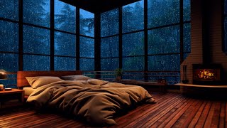 Beat Stress & Insomnia to Sleep Fast | Heavy Pouring Rain and Intense Thunder on Window at Night