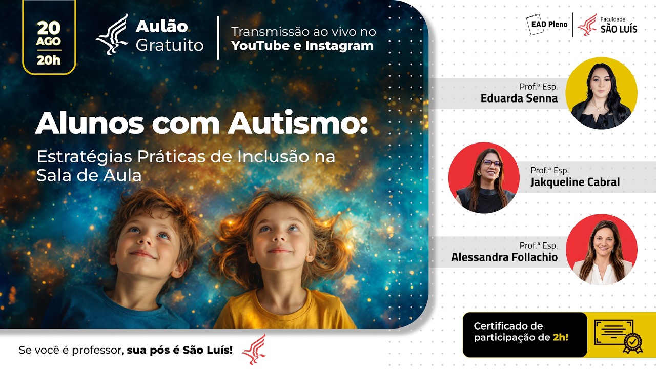 Capa do aulão Alunos com Autismo