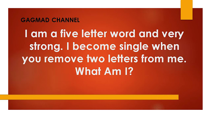I am a 5 letter word if you remove one