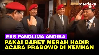 Mantan Panglima TNI Andika Perkasa Hadiri Acara Prabowo di Kemhan