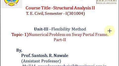 Numerical on Analysis of Sway Frame by Flexibility Method-Part-2