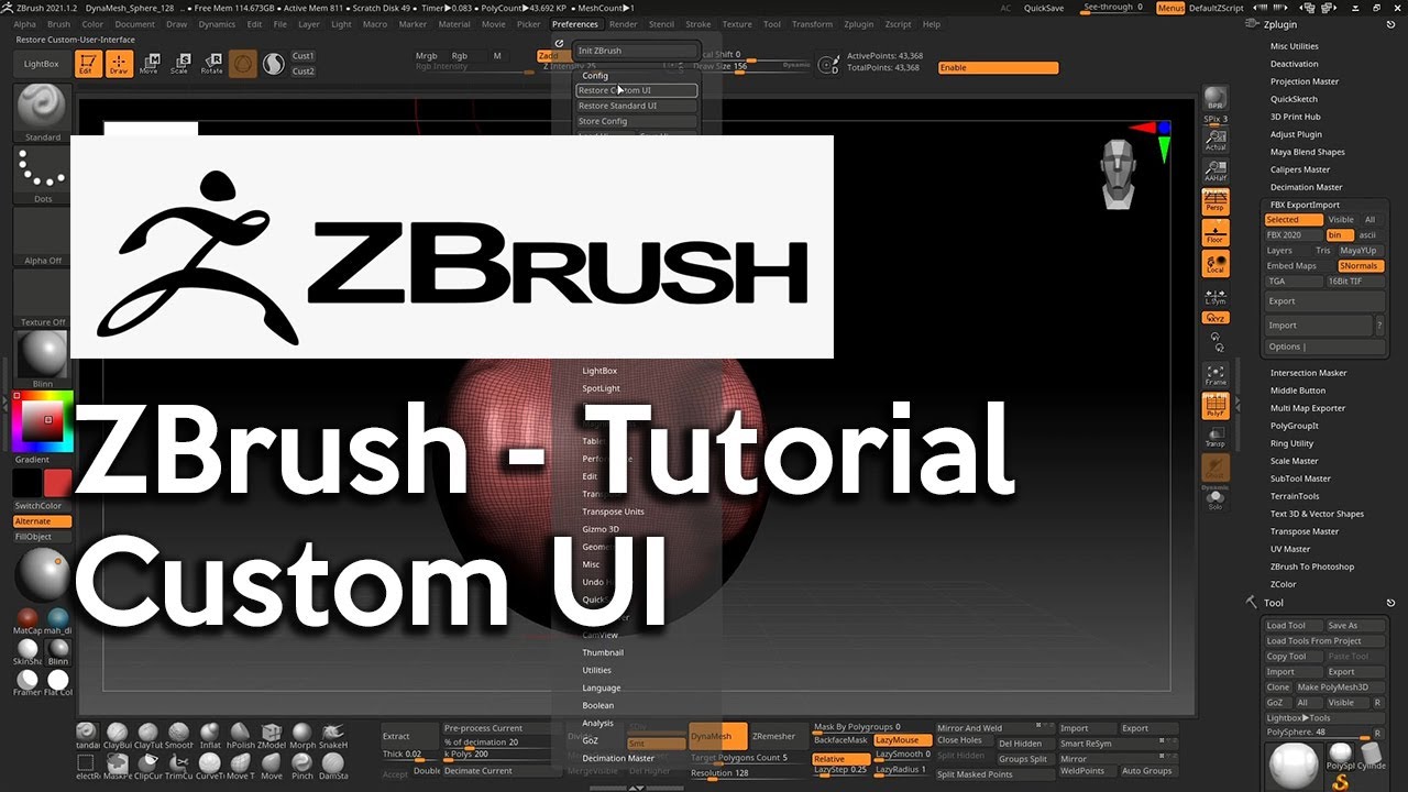enable customize zbrush ui changes