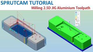 SprutCAM Toturial #250 | Milling 2 5D JIG Aluminium Toolpath Machining