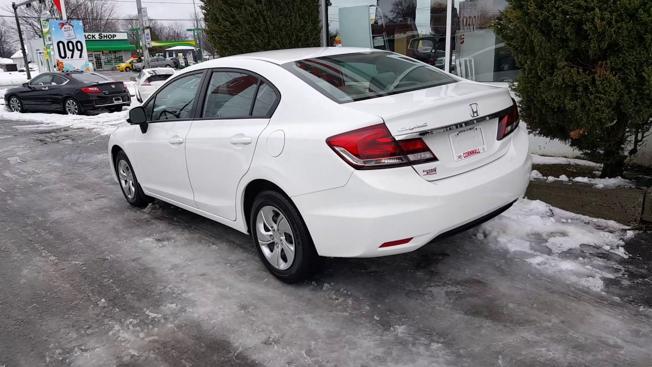 A38209 2013 Honda Civic Lx White Winter Youtube