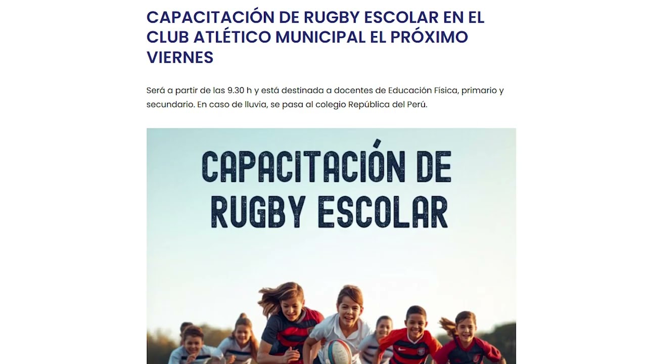 Marcos Juárez: Capacitación en rugby del Club Atlético Municipal
