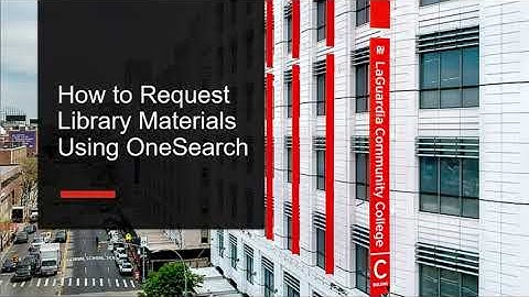 Two-Minute Videos: How to Request Library Materials Using OneSearch