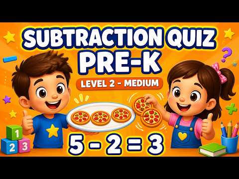Subtraction Quiz Level 2 | Medium | Pre-K Math Practice
