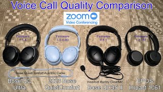 Bose QC Ultra vs QC vs QC35 II w/mic cable vs EPOS Impact 1061 | Call Quality Comparison Review