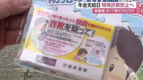 「＋から始まる海外からの電話は詐欺」年金支給日に合わせ詐欺防止呼びかけ　宮城県内の被害１７億円超 (25/12/17 10:58)
