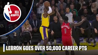 LeBron James hits 3 to eclipse 50,000-point mark | NBA on ESPN