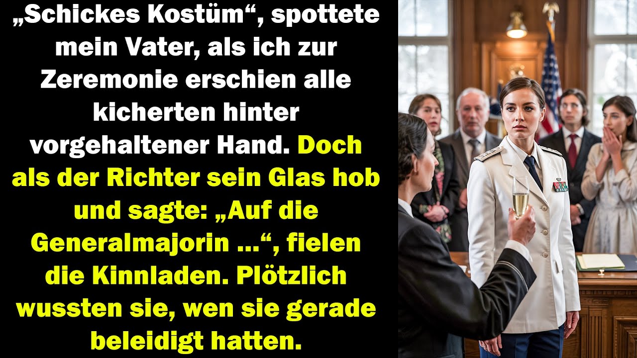 mein vater verspottete meine uniform – doch dann sagte der richter: „auf die generalmajorin“