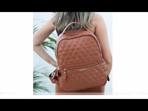 Vídeo: Mochilas femininas feitas de couro genuíno