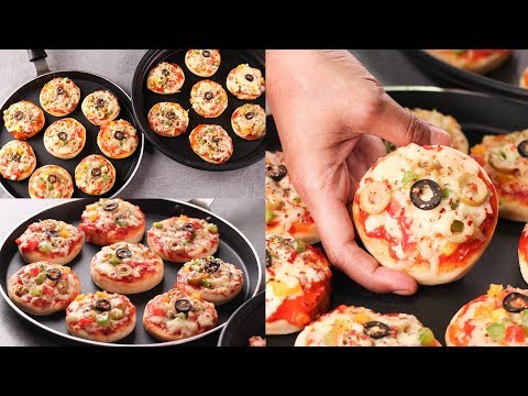 MINI PIZZA ON TAWA I WITHOUT OVEN VEGETABLE MINI PIZZA FOR KIDS I QUICK AND EASY PIZZA RECIPE