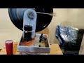 Stirling engine with epoxy piston, flashlight cylinder