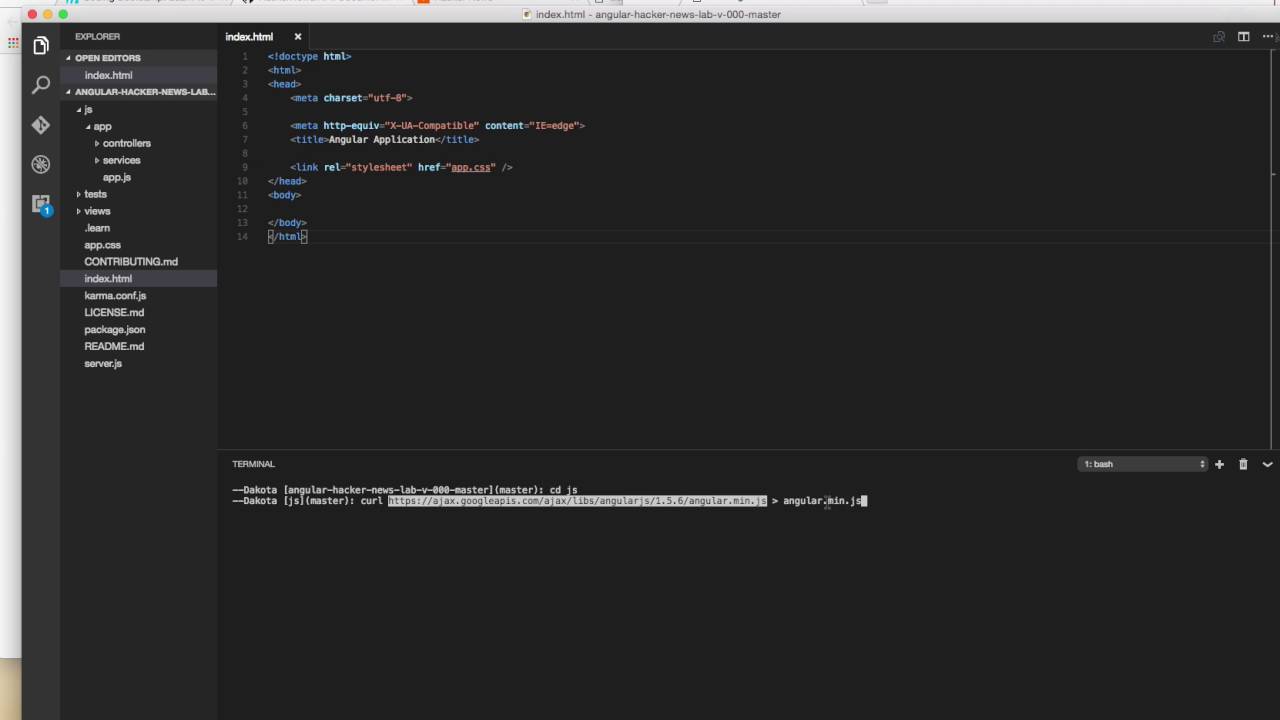 Building A Hacker News Clone In Angularjs - Post 1, Part C: Adding Necessary Libraries