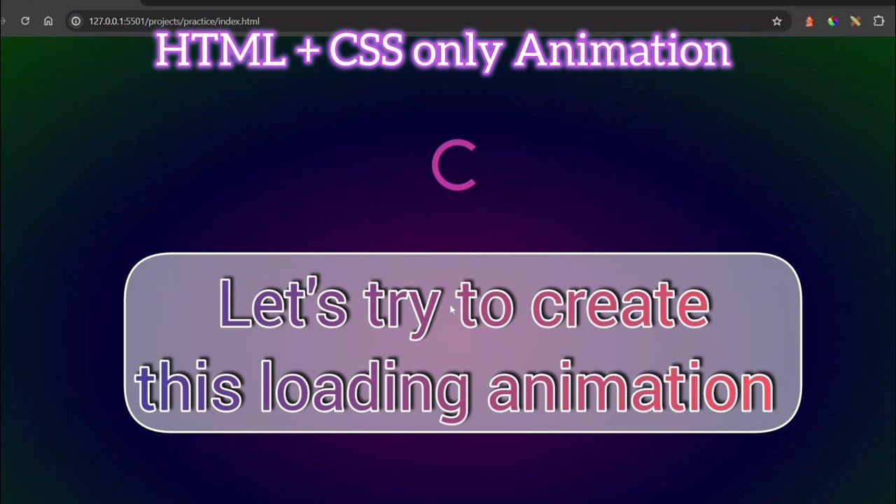 How To Make Loading Animation In HTML & CSS? | HTML+CSS Only Animation ...