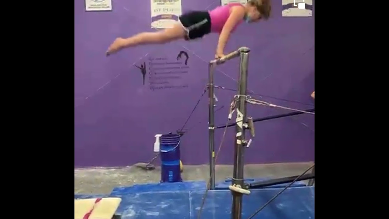 up training on bars (Xcel silver) with Taylor