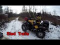 Searching for way across follow gnarly sled trail can am outlanders sick atv ride