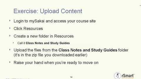 Using the Resources tool in mySakai