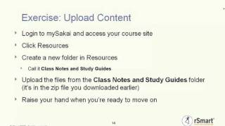 Using the Resources tool in mySakai