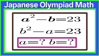 Japanese | Algebra Equation Olympiad Math challenge Can you solve this