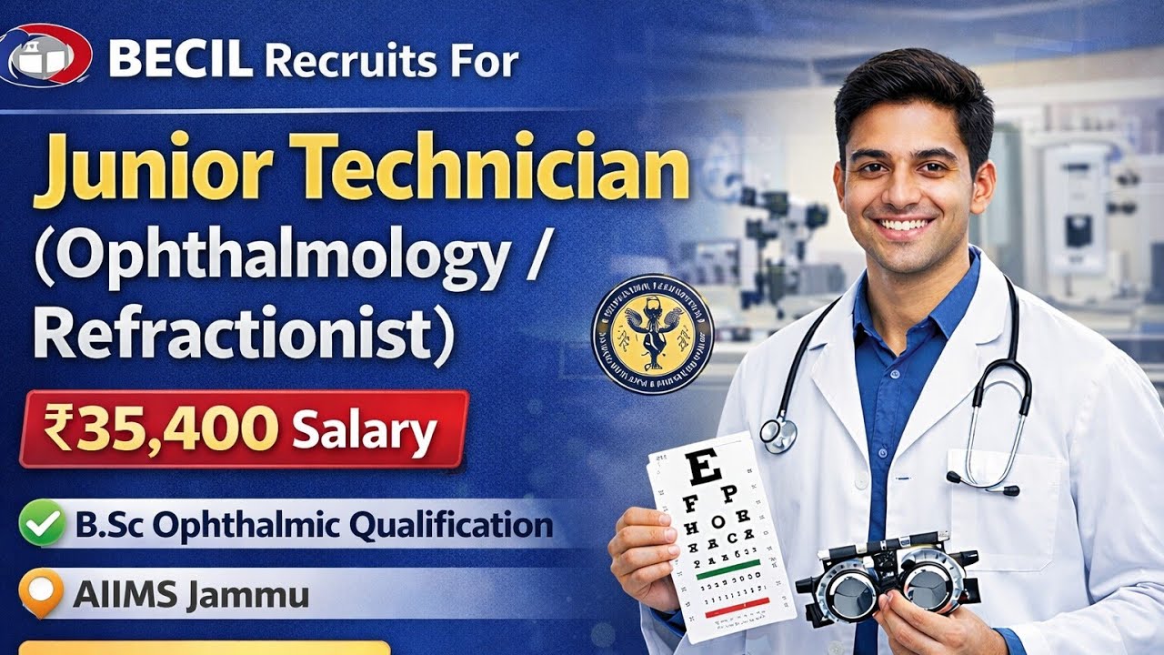 Junior Technician Ophthalmology Vacancy 2026 | AIIMS Jammu | BECIL Recruitment Full Details
