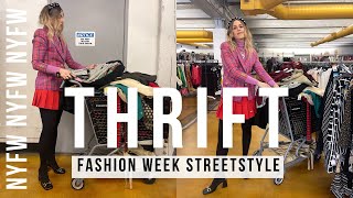 THRIFT WITH ME INSPIRED BY NYFW STREETSTYLE/ CREATING OUTFITS IN THE THRIFT STORE!