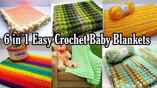 Easy Crochet Baby Blanket | 6 in 1 Easy Baby Blanket Pattern | Bag O Day Crochet Tutorial