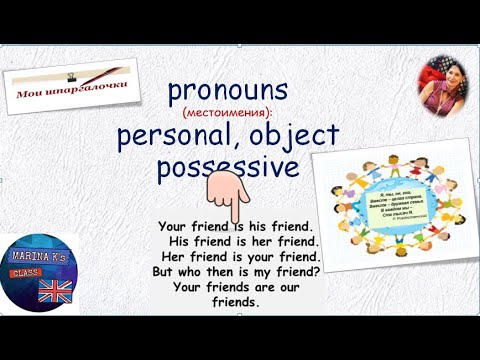 ШПАРГАЛКА: pronouns - personal, object, possessive - положение в предложении. перевод