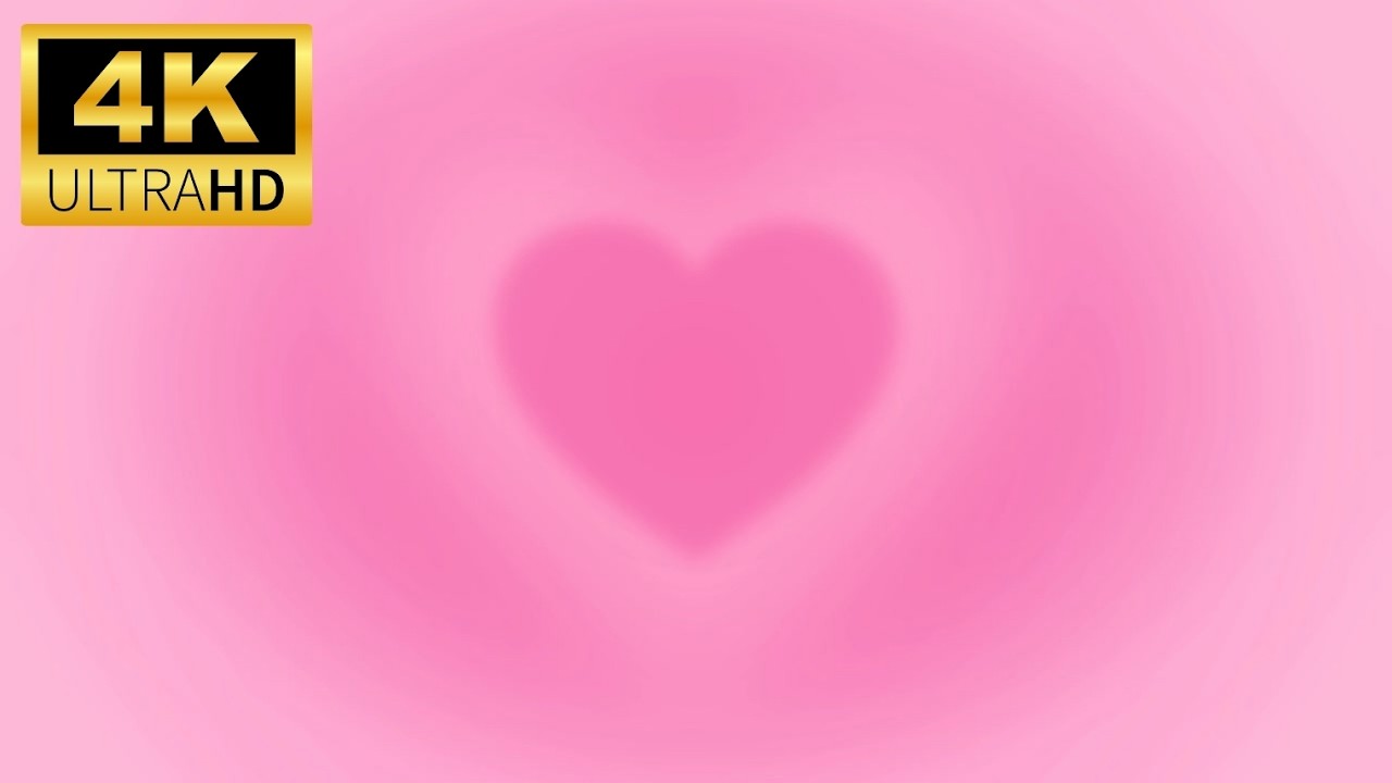 Pink Heart Screensaver - 3 Hour Soft Loop | Calming Ambient Background | No Audio - 4K
