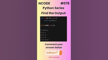 NCODE #078  | Find the Output | Comment your Answer Below | #coding #pythondaily #python #mcqsquiz