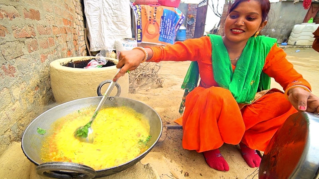 Village Food in India - SUPER SPICY Curry in Rural Punjab, India! Eating NORTH INDIAN Food!!