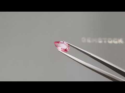 Розово-пурпурная шпинель из Таджикистана в огранке груша 2,31 карат Видео  № 2