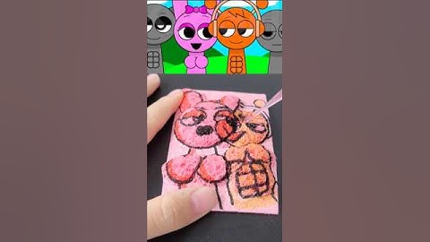 I drew a Sinner Edition But Pinki x Oren Kiss from Sprunki using Water Floating Marker #sprunki