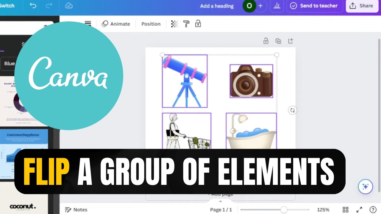 How To Flip a Group Of Elements in Canva - YouTube