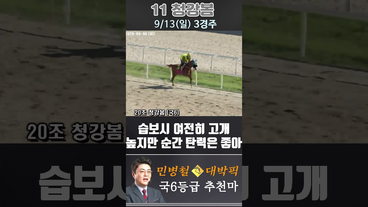 [서울 경마] 민병철 대박픽 2026년 9월 13일 일요 3R 추천마3 #한국마사회 #automobile #경마 #horse #하이라이트 #korean #비트코인 #게임 #뉴스