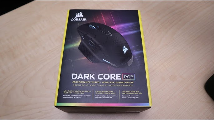 Souris sans fil de jeu optique Dark Core RGB Pro de Corsair - noir